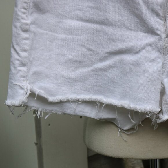 Old Navy Plus Size White High Rise OG Straight Stretch Jean Cut Off Shorts Sz 18 - Picture 3 of 9